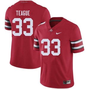 NCAA Ohio State Buckeyes Men's #33 Master Teague Red Nike Football College Jersey BUS7645IC